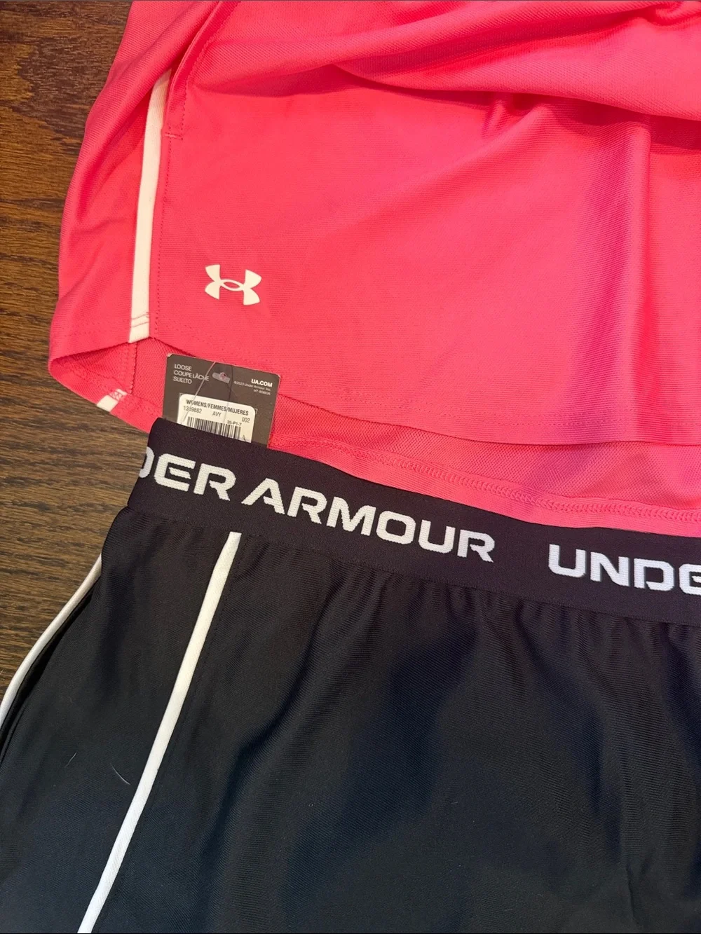 Under Armour Women’s Athletic Shorts — Coral and Black set bundle 2xl